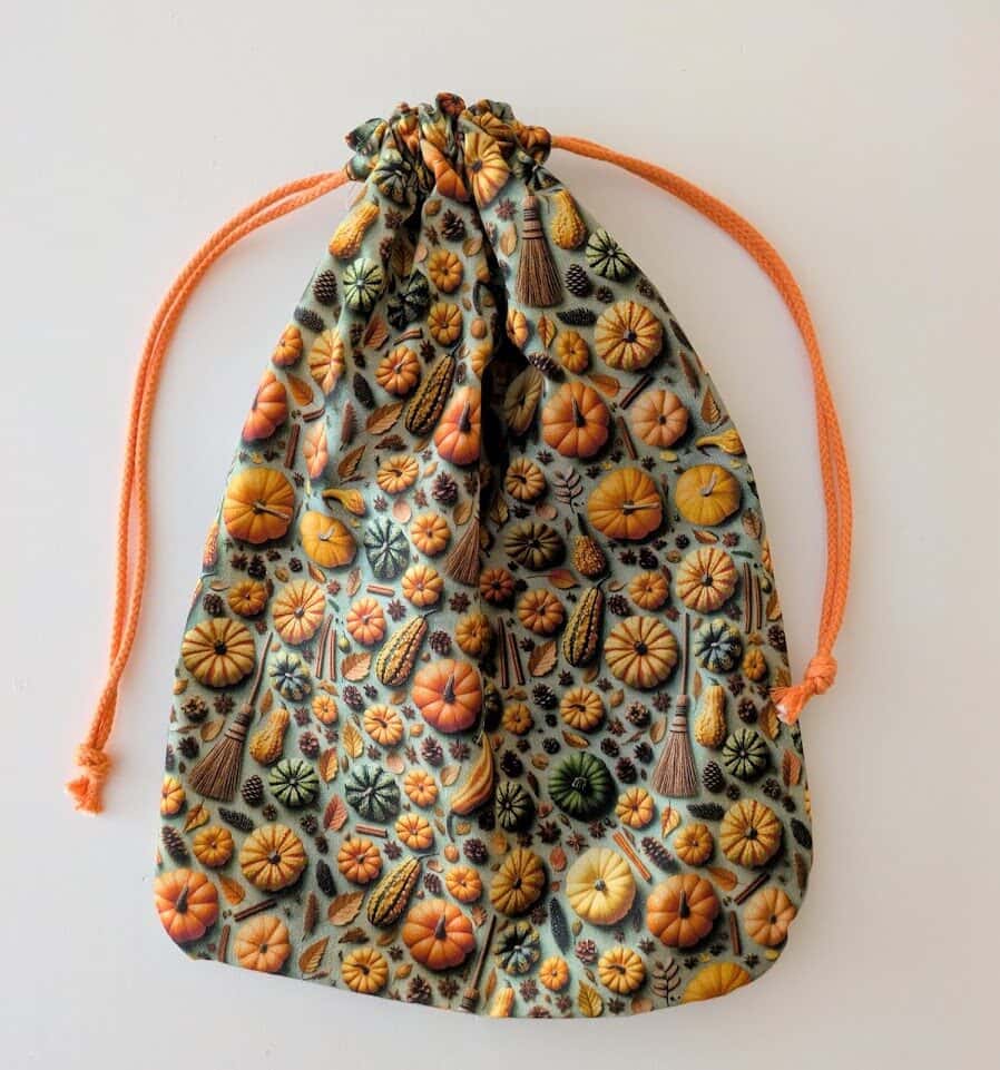 Bolsa para as lambetadas de Halloween · Autumn, bolsa de tea cosida a man
