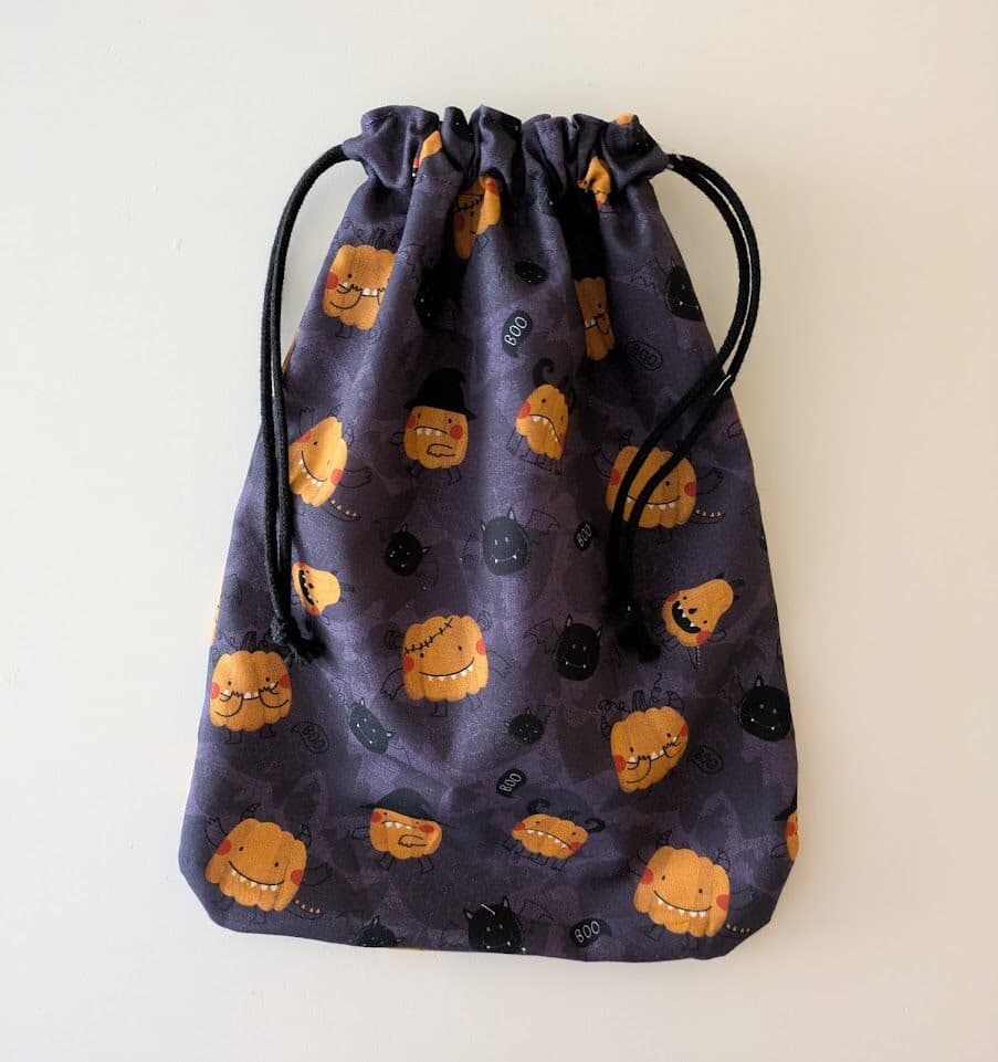 Bolsa para as lambetadas de Halloween · Pumpkin, bolsa de tea cosida a man